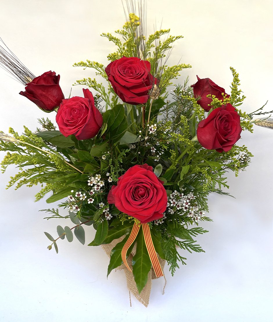 Centro de seis rosas Sant Jordi